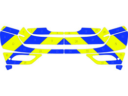Striping Volvo V40 2012- Chevrons Blauw/Geel 15cm