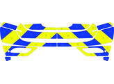 Striping Volvo V40 2012- Chevrons Blue/Yellow 15cm