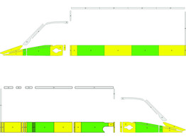 Striping Mercedes Sprinter Kastopbouw Half Battenburg Groen/Geel/Wit  links   rechts  RKV Beveren