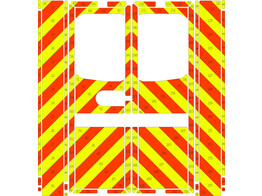 Striping Mercedes Sprinter Kast Chevrons Oranje/Geel Klasse 3 10cm RKV Beveren