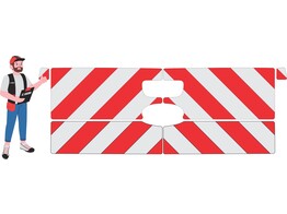 Red/White RA2 10cm Ford Ranger- rear side trunk