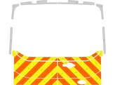 Striping Ford Transit H2 with 2 doors rear chevrons T11500 Orange/Yellow/White 10 cm