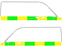 Striping Mercedes Sprinter 2018 L2H2 - Half Battenburg T11500 Grun/Gelb/Wei   links   rechts  1 Schi