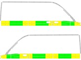 Striping Mercedes Sprinter 2018 L2H2 - Half Battenburg T11500 Yellow/Green/White  left   right  1 sl