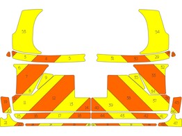Striping Ford Explorer 2022 - Chevrons Orange/Yellow 15 cm