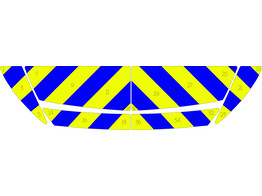 Fischgratenmuster Motorhaube Mercedes Vito 2015- Polizei klasse 3 gelb/blau