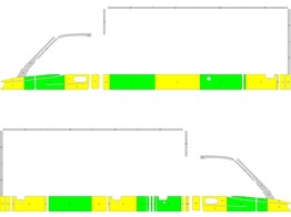 Striping Mercedes Sprinter Kastopbouw Half Battenburg Groen/Geel/Wit  links   rechts  Zds Brabant-Wallon