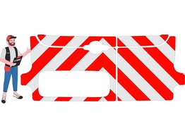 Red/White RA2 10cm Citroen Berlingo 2016- H1 Rear side