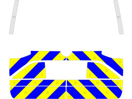 Striping VW T7 H1 Chevrons gelb/blau 10cm Heckklappe