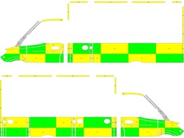 Striping Mercedes Sprinter Box Body Battenburg Groen/Geel/Wit KIT  links   rechts  BW Zone Kempen