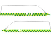 Striping VW T6.1 L1H1 NDLZ dubbele rij blokken Battenburg 1 schuifdeur rechts