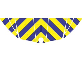 Chevronpatroon Motorkap Skoda Octavia Politie klasse 3 geel/blauw 10 cm