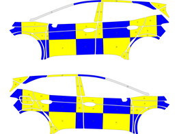 Striping Cupra Born Battenburg NIV3 PZ Geel