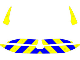 Chevronpatroon Koffer Cupra Born Politie klasse 3 geel/blauw 10 cm