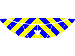 Chevronpatroon Motorkap Cupra Born Politie klasse 3 geel/blauw 10 cm