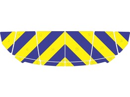 Chevronpatroon Motorkap Peugeot e-2008 Politie klasse 3 geel/blauw 10 cm