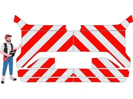 Red/White RA2 10cm Ford Transit Custom 2022- tailgate