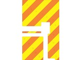 Striping Renault Master Laadklep Chevrons Oranje/Geel 10cm RKV Noord-Antwerpen