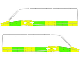 Striping Mercedes Sprinter -2018 L2H1 - Half Battenburg T11500 Grun/Gelb/Wei   links   rechts  1 Sch