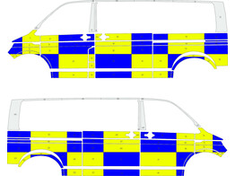 Striping Volkswagen Transporter T5 L2H1 Battenburg NIV3