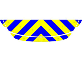 Chevronpatroon Motorkap Volkswagen ID 4 Politie klasse 3 geel/blauw