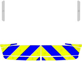 Fischgratenmuster Koffer Peugeot 208 Polizei klasse 3 gelb/blau