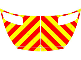 Chevron pattern Hood Mercedes Sprinter T11500 Rood/Geel 10 cm
