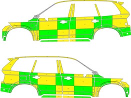 Striping Volvo XC90  hybride  Battenburg T11500 Groen/Geel/Wit AZ Oudenaarde