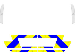 Fischgratenmuster Koffer Peugeot 308 Active Polizei klasse 3 gelb/blau