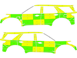 Striping Ford Explorer 2022 - Battenburg KIT Grun/Gelb  links   rechts  AZ Vesalius