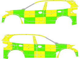 Striping BMW X5 2019- Sport MUG Battenburg Green/Yellow/White   modules CHC Liege