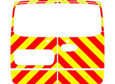 Striping Mercedes Vito H1 2016- achterdeuren full rear chevrons rood/geel 10 cm