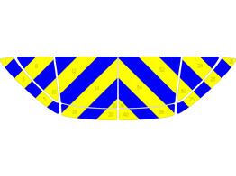 Fischgratenmuster Motorhaube Dacia Sandero 2022- Polizei klasse 3 gelb/blau