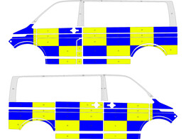 Striping Volkswagen T6.1 L1H1 Battenburg NIV3 1 schuifdeur   flitsers PZ BHK