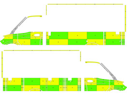 Striping Mercedes Sprinter Kast Battenburg Groen/Geel/Wit  links   rechts  Vlaams-Brabant West