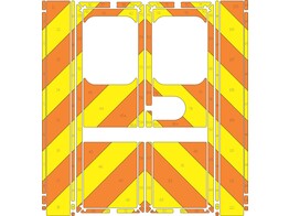 Striping Mercedes Sprinter Kastopbouw Strobel Chevrons Oranje/Geel 20 cm 2 achterdeuren met vensters