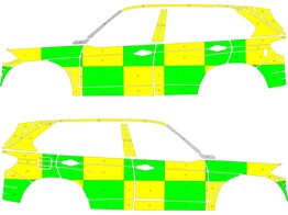 Striping BMW X5 Battenburg Green/Yellow/White KIT  links   rechts  MUG Zottegem 1-PDH-281