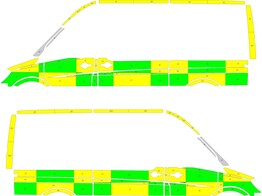 Striping Mercedes Sprinter Battenburg Groen/Geel/Wit KIT  links   rechts  2 schuifdeuren Hainaut Centre 1-JUB-266