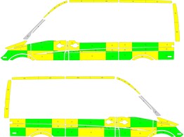 Striping Mercedes Sprinter Battenburg Groen/Geel/Wit KIT  links   rechts  2 schuifdeuren Hainaut Centre 1-SBG-492