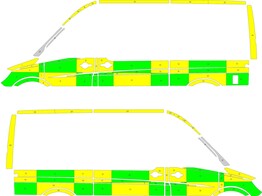 Striping Mercedes Sprinter Battenburg Green/Yellow/White KIT  links   rechts   Zuid-Oost 1-KHG-802