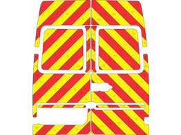 Striping Mercedes Sprinter  2000-2006  H2 - Chevrons T7500 Red/Yellow 10 cm - 2 rear doors 270  with