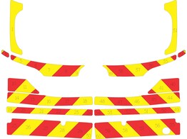 Striping Opel Insignia Sports Tourer 2014 Chevrons Yellow/Red 10 cm Avery Prismatic T7500