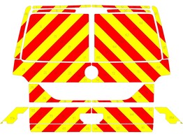 Striping VW T6 2016- kofferklep Red/yellow 10cm Avery prismatic