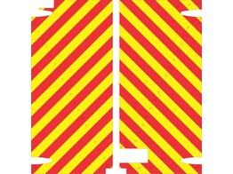 Striping Hainaut Centre Renault Master L4H1 Citybox Deuren chevrons 10cm rood/geel