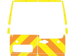 Renault Master/Opel Movano/Nissan V400  unter H2 Fenster ORANGE/GELB 20 cm Avery Prismatic Turen 270 