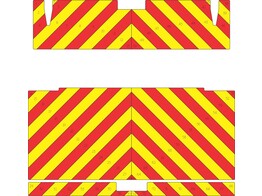 Striping Renault Master H1 Citybox - Chevrons T7500 Rot/Gelb 10 cm - ZdS Hainaut-Centre