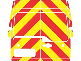 Striping Renault Master/Opel Movano 2013 H2 - Chevrons T7500 Rot/Gelb 20 cm - 2 Heckturen 270  ohne