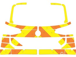 Striping Volkswagen Passat Break 2014 - Chevrons Avery Prismatic T11500 Orange/Yellow 15 cm