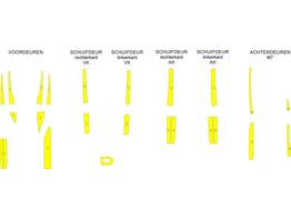 Striping Volkswagen Transporter T6 2018 - Bespoke panels for doors T11513 Yellow