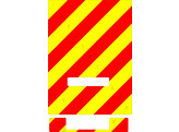 Striping Dhollandia Tail lift Iveco Daily ZDS 2 Liege Chevrons rood/geel 10cm